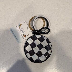 MacKenzie-Childs x Goody Black and White Checkered Purse Charm with Elastics